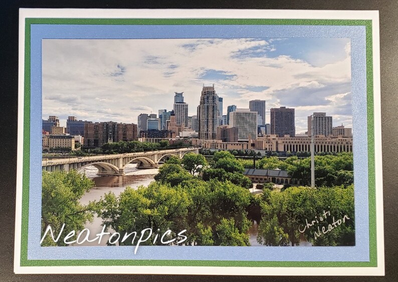 Minneapolis Skyline Handmade Photo Greeting Cards 5X7 Etsy