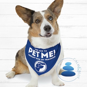 Chien de thérapie en formation, bandana PET ME, cadeau pour maîtres-chiens, accessoires pour animaux de compagnie, écharpe pour visite d'une école bénévole, équipement pour compagnon canin, réglable