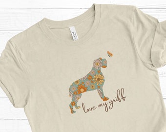 Floral Wirehaired Pointing Griffon T-Shirt: Trendy Dog Mom Tee