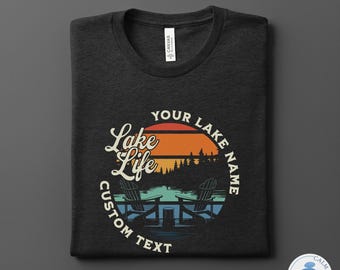 Custom Lake Life T-Shirt | Adirondack Sunset Design | Family Reunion Group Tee