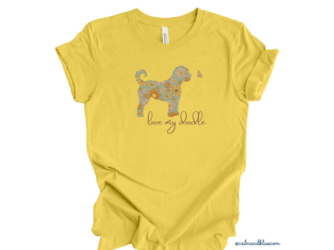 Doodle Shirt, Love My Doodle Cute Floral T-shirt, Dog Breed T-shirt ...
