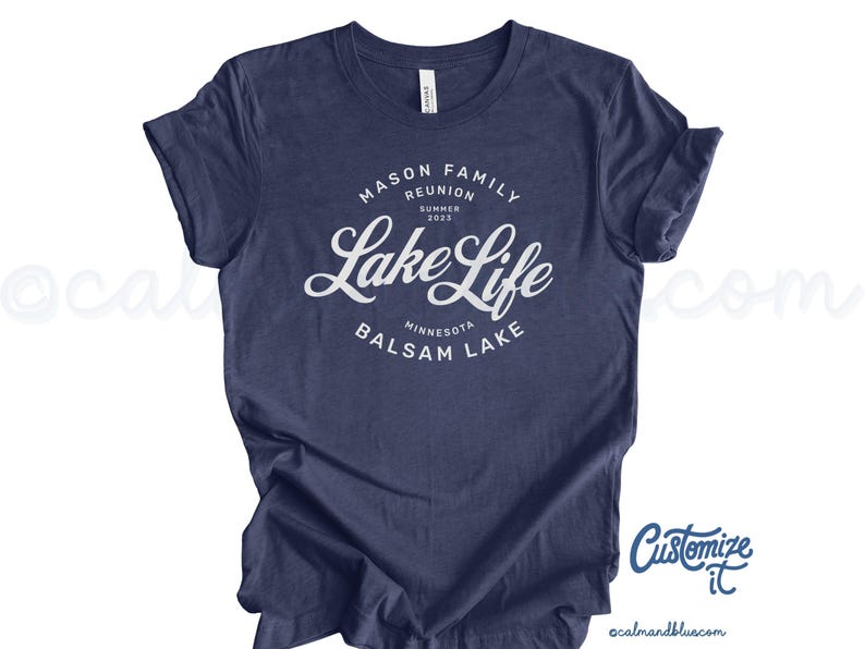 Lake Life T-Shirt: Vintage-Inspired Personalized Family Reunion Tee Bild 1