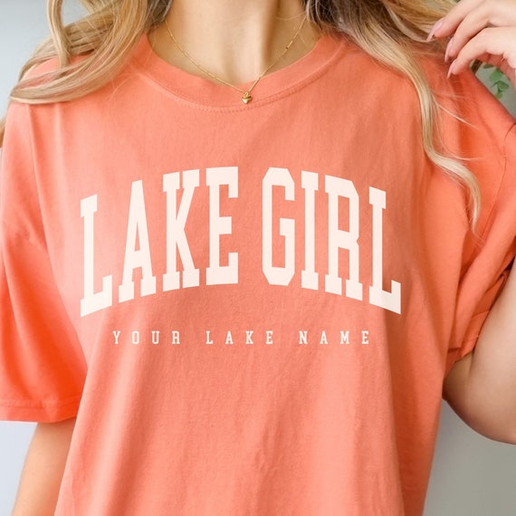 Personalized Lake Girl Shirt: Comfort Colors Garment-Dyed Tee