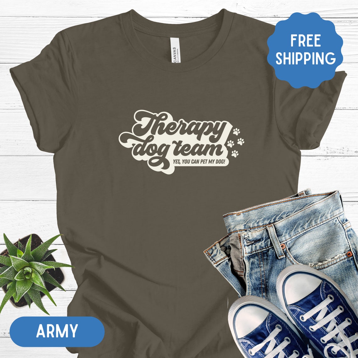 Therapy Dog Shirt Therapy Dog Team Tshirt Pet My Dog Tee Etsy