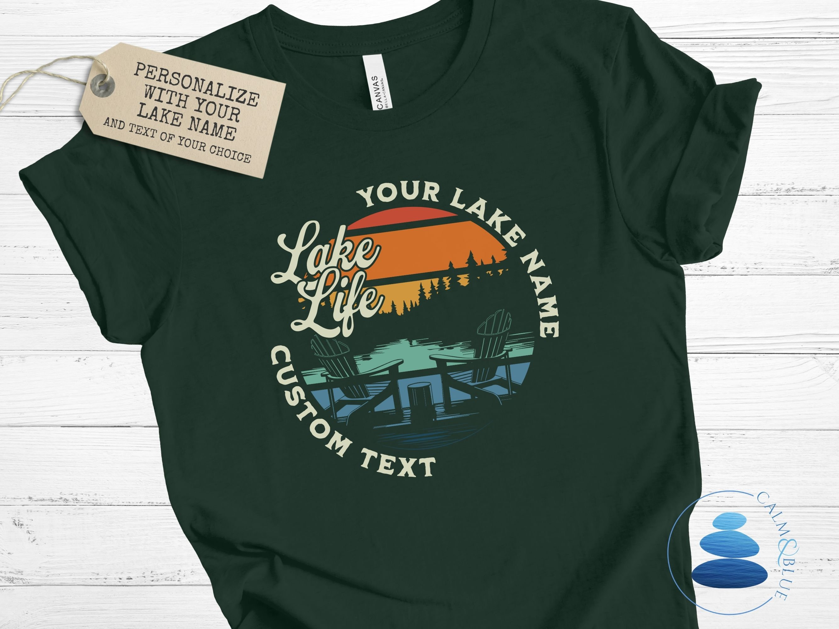 Lake Life Shirts Custom Adirondack Chair Sunset Lake Tshirts Family Friends T-Shirt Camp T Tee Matching Personalized Vacation Party Lakelife