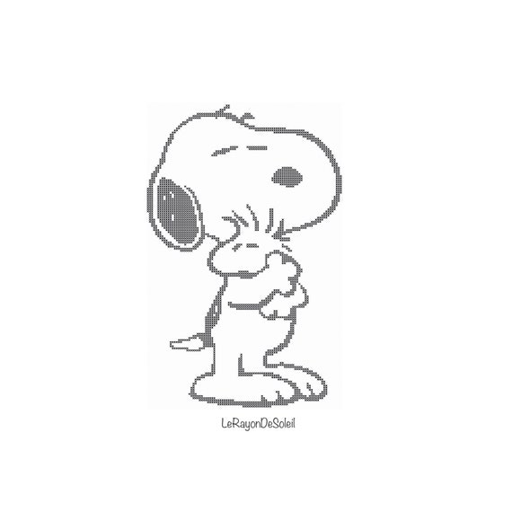 Cross Stitch Pattern Snoopy And Woodstock Hug Love Friends Etsy