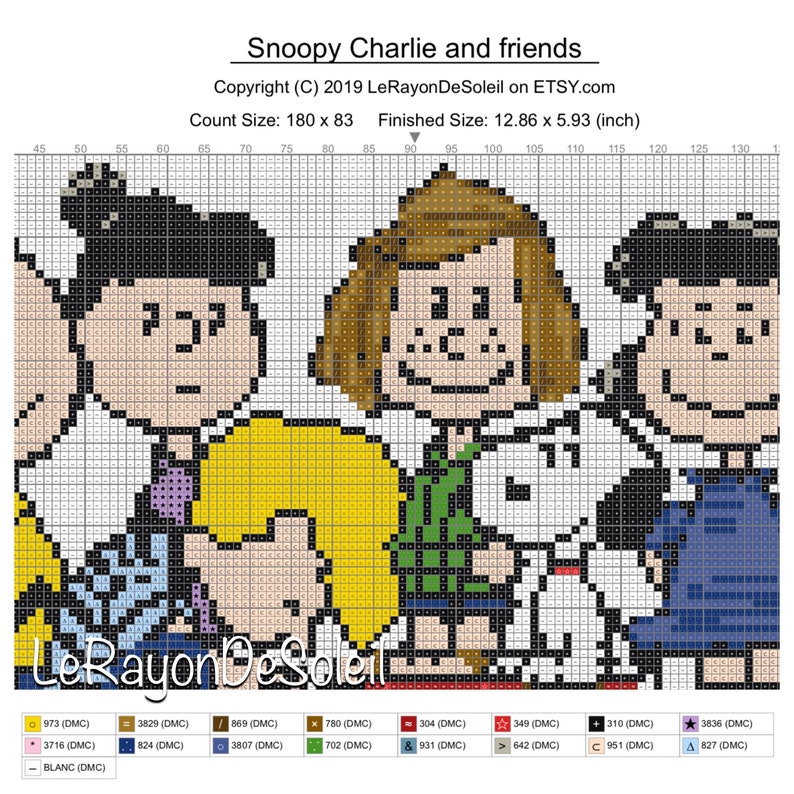 Snoopy Cross stitch pattern gang Charlie Brown friends Etsy