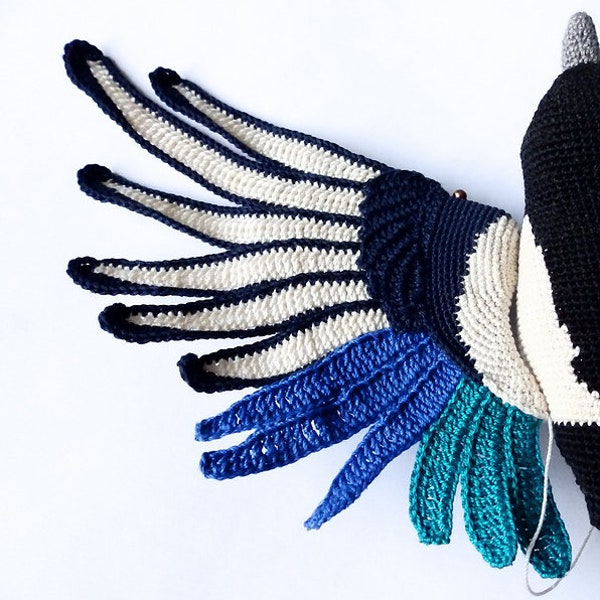 Magpie pattern | Ekster patroon | crochet bird | vogel haken