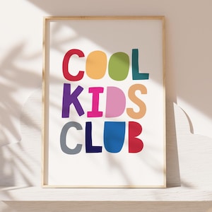 Cool Kids Club, Brother Sister Prints, Playroom Prints, Brother Sister Wall Art, Sibling Prints, Colourful, Girls Bedroom, Boys Bedroom