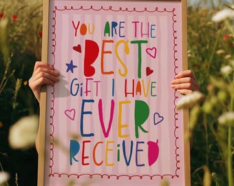 Girls Bedroom Print, Colourful Rainbow Wall Art, Girls Bedroom Decor, Girls Nursery Prints, Playroom, Girls Wall Art, Toddler, Affirmation