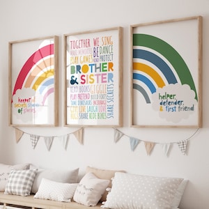 3er Set Bruder und Schwestern Prints, Siblings Poster, Sis Bro, Spielzimmer Dekor, Siblings Poster, Siblings Poster, Siblings Wandkunst