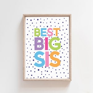 Big Sister Print, Best Sister, Children's Prints, Girls Nursery Print, Rainbow Prints, Rainbow Decor, Girls Bedroom Decor, Girls Decor