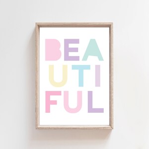 Girls Bedroom Decor, Girls Nursery Wall Art, Beautiful Print, Pastel Colours, Girls Bedroom Prints, Toddler Bedroom, Rainbow Wall Art