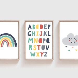 Boys Green Nursery Prints, Boho Nursery Print, Boys Bedroom Prints, Playroom Prints, Boys Rainbow Nursery Decor, Boys Bedroom Decor