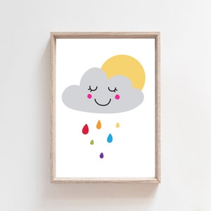 Set van 6 kleurrijke speelkamer prints, jongens kinderkamer decor, meisjes kinderkamer decor, regenboog kunst aan de muur, speelkamer decor, speelkamer kunst aan de muur, regenboog afbeelding 4