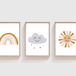 Set of 3 Girls Nursery Prints, Rainbow Prints, Girls Bedroom Prints, Rainbow Wall Art, Girls Wall Art, Girls Bedroom Decor, Nursery Wall Art