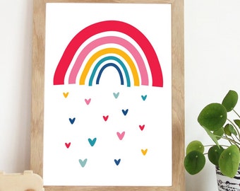 Girls Nursery Prints, Rainbow Wall Art, Rainbow Prints, Playroom Prints, Girls Bedroom Prints, Girls Wall Art, Girl Bedroom Decor, Colourful