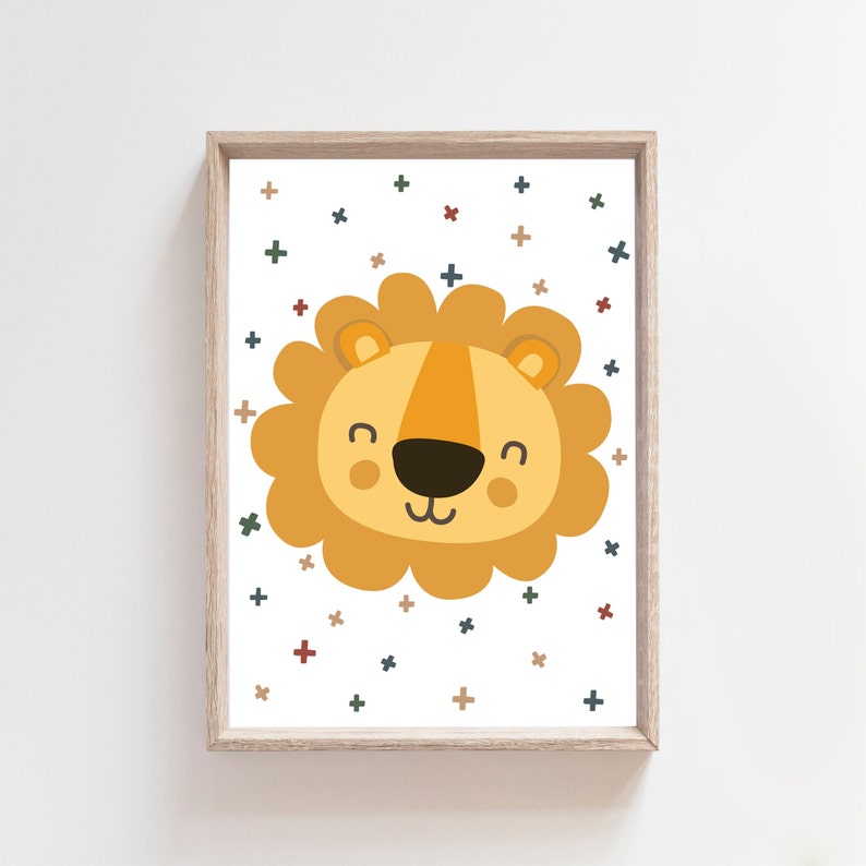 Boys Nursery Prints, Boys Nursery Wall Art, Lion Nursery Prints