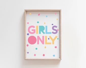 Girls Only Prints, Girls Bedroom Prints, Rainbow Prints, Girls nursery Prints, Girls Rule, Girls Bedroom Decor, Girls Wall Art