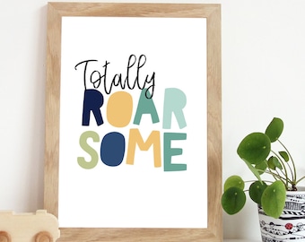 Totally Roarsome Print, Boys Nursery Print, Boys Bedroom Prints, Explorer Prints, Boys Bedroom Decor, Boys Nursery Decor, Boys Wall Art