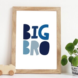 Big Bro Print, Brother Prints, Big Brother Print, Sibling Prints, Boys Nursery, Boys Bedroom Decor, Boys Bedroom Prints, Boys Wall Art
