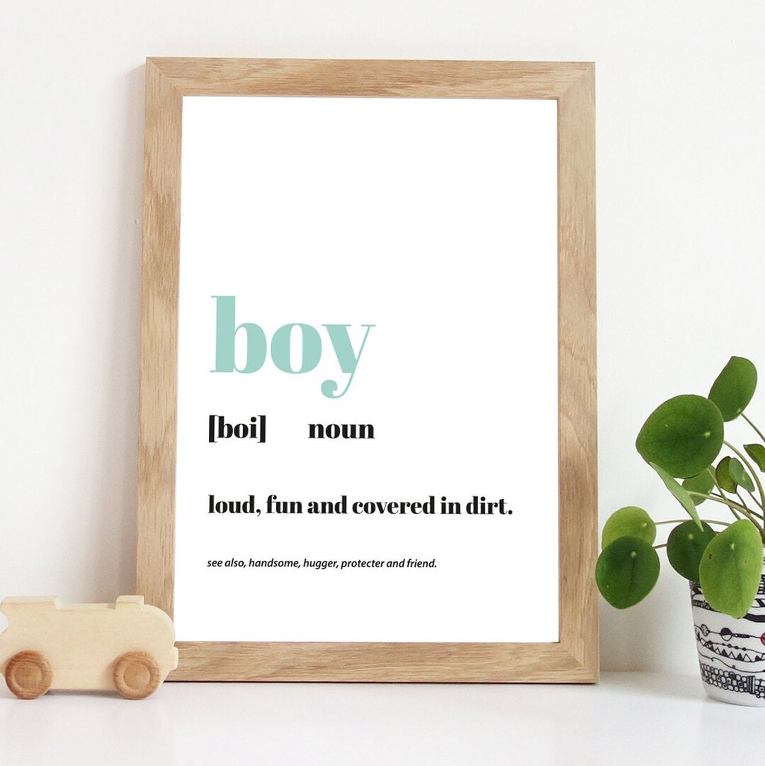 Boy Definition Print, Boys Nursery Prints, Boys Bedroom Prints, Boys ...