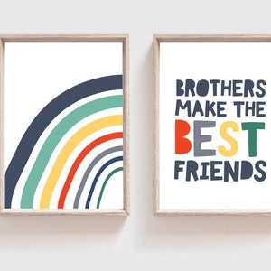 2er Set Bruder Prints, die besten Brüder, Geschwister Prints, Jungen-Kinderzimmer-Drucke, Jungen-Schlafzimmer-Dekor, Big Bro Lil Bro, Jungen-Schlafzimmer-Drucke