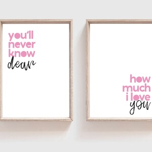 Set of 2, You Are My Sunshine, Girls Nursery Wall Art, Girls Bedroom Decor, Girls Nursery Prints, Girls Wall Art, Girls Nursery, Pink,