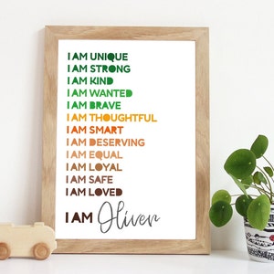Positive Affirmation Print, Inspirational Quotes, Boys Bedroom Prints, Jungle Safari Bedroom, Boys Nursery Prints, Boys Bedroom Decor