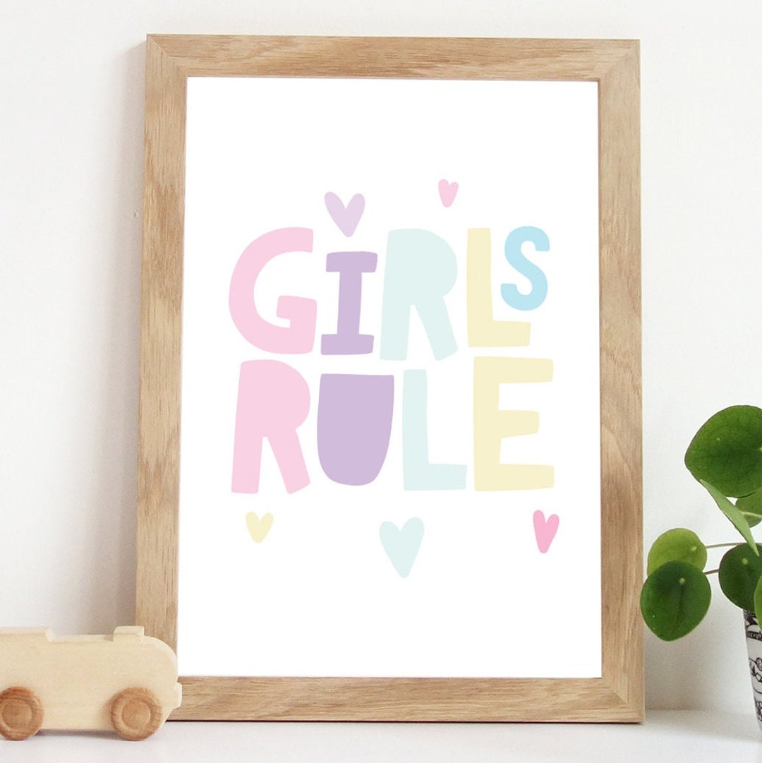 Girls Nursery Prints, Girls Bedroom Prints, Girls Rule Print, Nursery ...