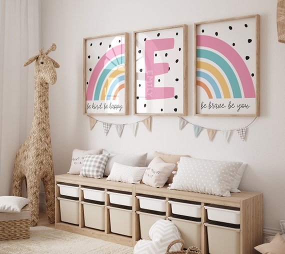 Girls Bedroom Decor, Pastel Rainbow Decor, Playroom Prints, Affirmation  Prints, BE You, Girls Personalised Wall Art, Toddler Bedroom 