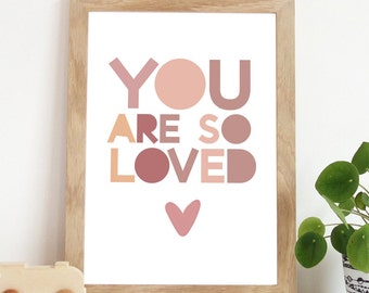 You Are Loved Print, Girls Nursery Prints, Nursery Wall Art, Girls Bedroom Prints, Girls Wall Art, Playroom Prints, Nursery Wall Art