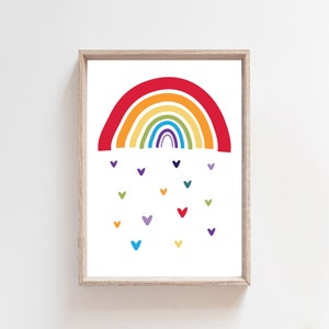 Set van 6 kleurrijke speelkamer prints, jongens kinderkamer decor, meisjes kinderkamer decor, regenboog kunst aan de muur, speelkamer decor, speelkamer kunst aan de muur, regenboog afbeelding 2