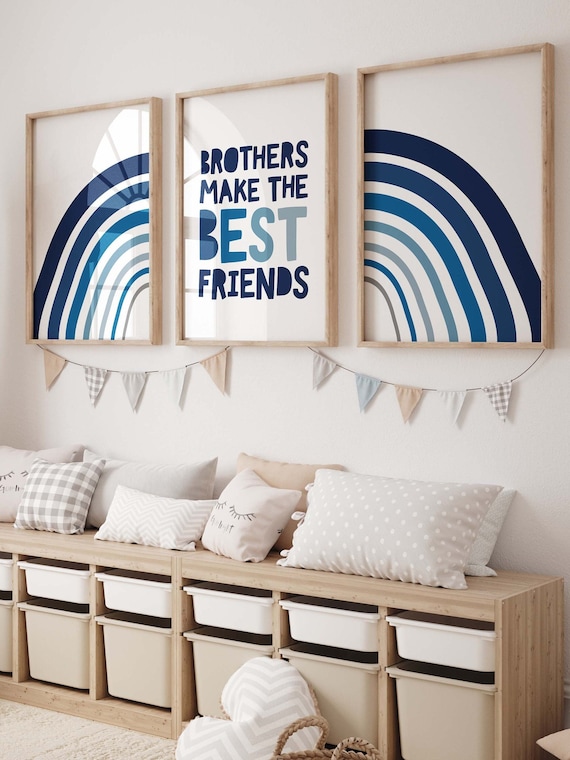 Set of 3, Boys Bedroom Decor, Brother Bedroom Prints, Sibling