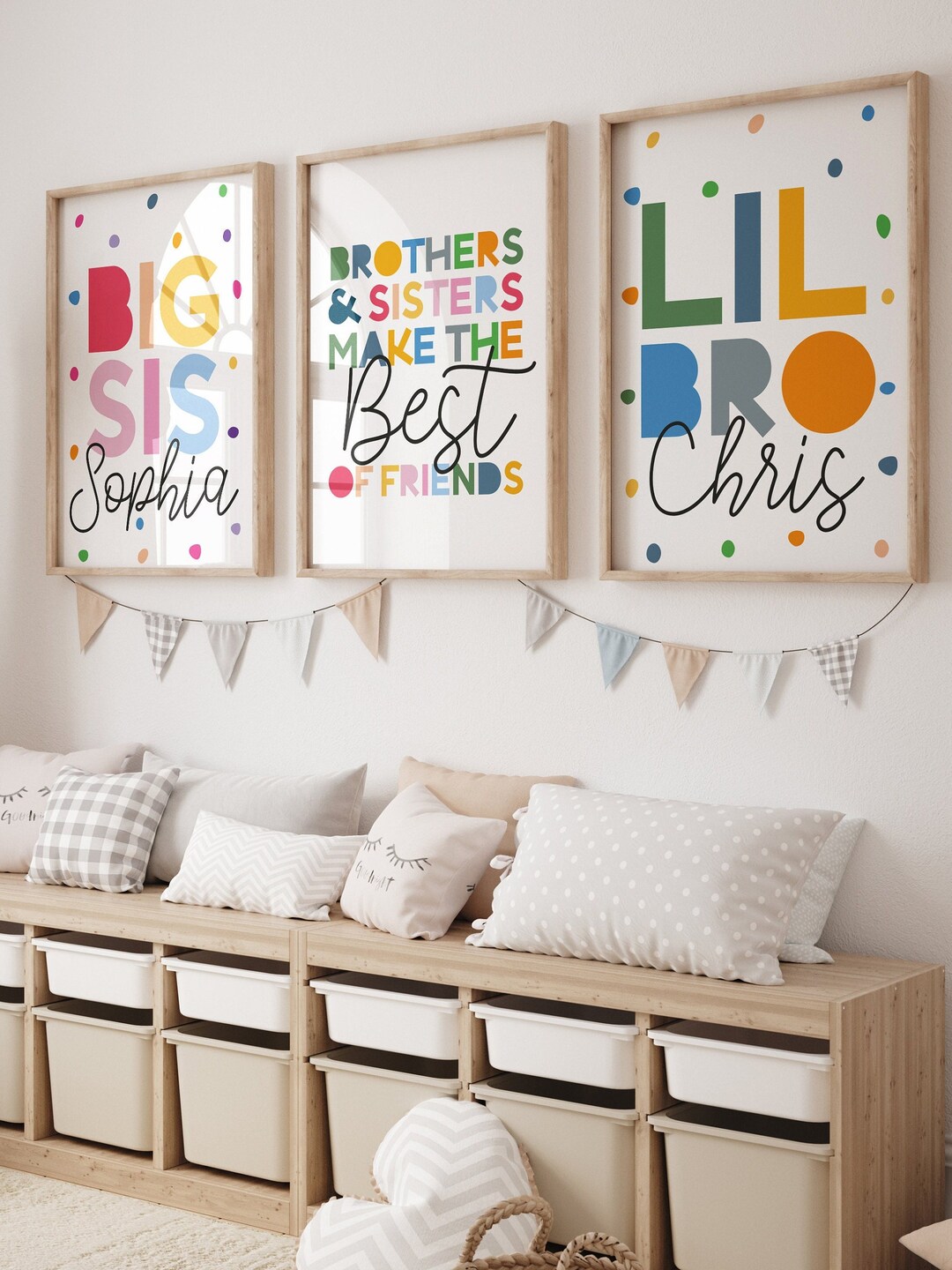 Set of 3 Playroom Prints, Brother Sister Bedroom Prints, Sibling Prints ...