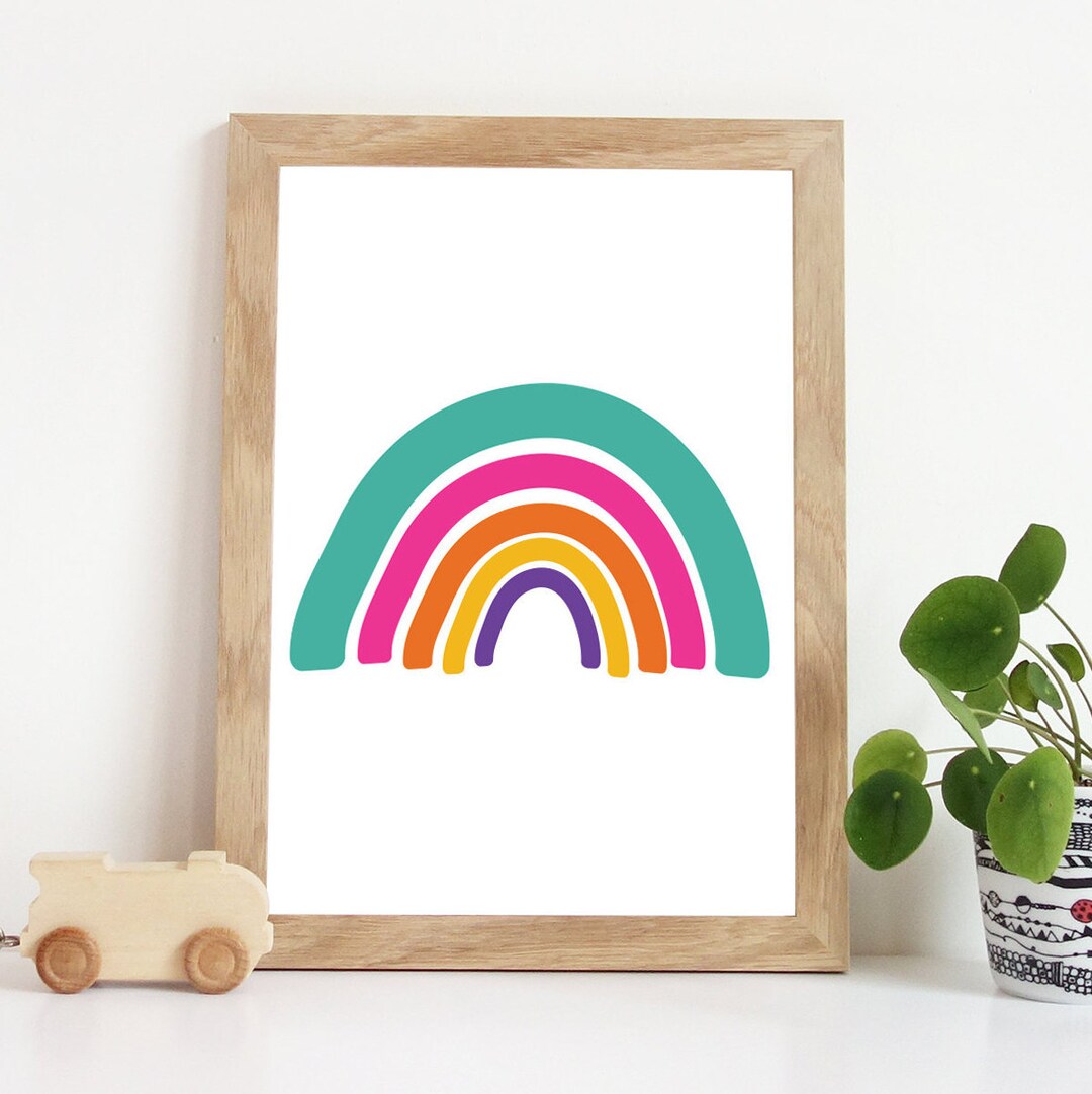 Set di 3, stampe arcobaleno, decorazioni per la sala giochi