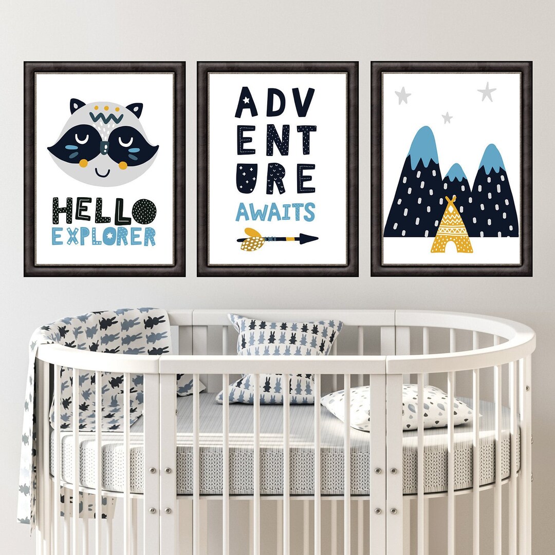 Boys Nursery Prints, Wild &amp; Free Print, Forest Nursery, Woodland Animal ...