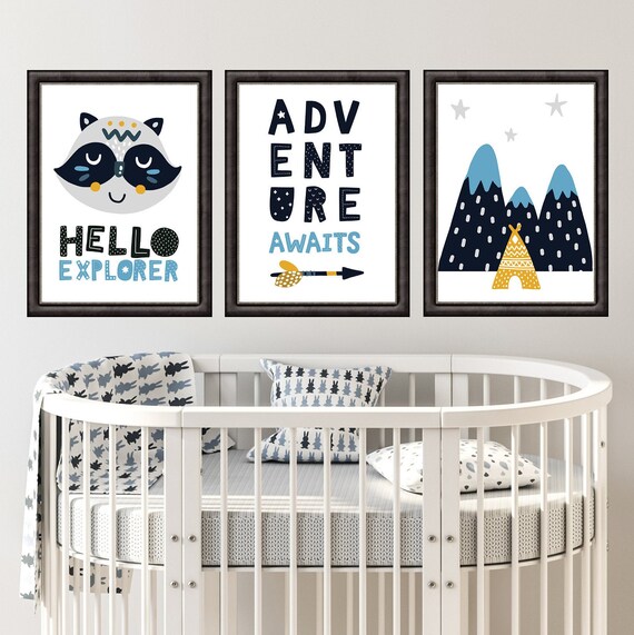 Boys Nursery Prints Wild &amp; Free Print Forest Nursery | Etsy