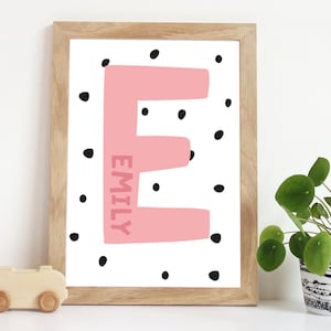 Personalised Initial Print, Nursery Prints, Name Prints, Kids Wall Art, Girls Bedroom Decor, Girls Nursery Decor, Kids Wall Art, Baby Gift