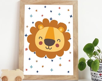 Boho Nursery Prints, Lion Nursery Print, Animal Nursery Prints, Safrai Nursery Prints, Boys Bedroom Decor, Playroom Prints, Playroom Decor