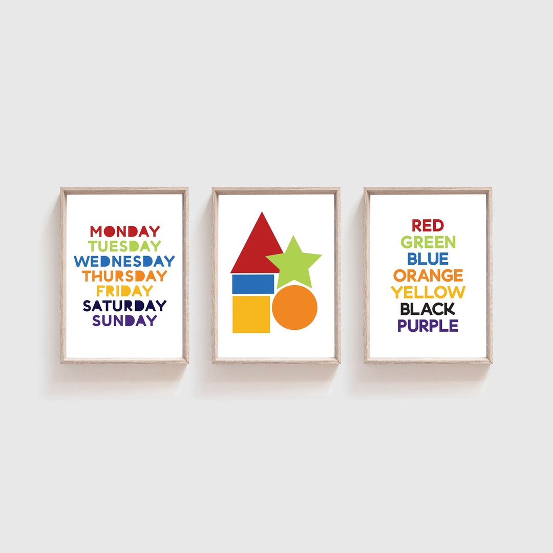 Set of 3 Playroom Rules Print, Playroom Prints, Nursery Prints ...