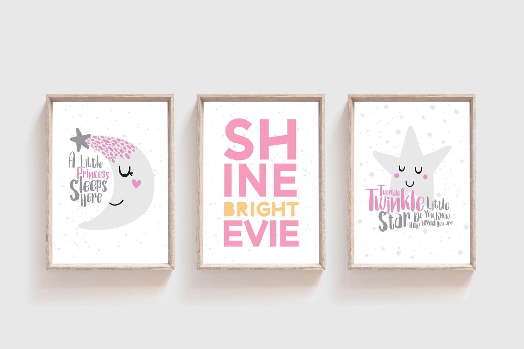 Pastel Nursery Prints, Shine Bright Print, Twinkle Twinkle Little Star ...