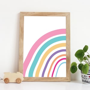 Girls Nursery Prints, Rainbow Nursery Print, Rainbow Decor, Girls Bedroom Decor, Rainbow Nursery Decor, Pastel Nursery Decor, Pastel Prints