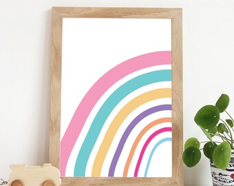 Mädchen Kinderzimmer Drucke, Regenbogen Kinderzimmer Druck, Regenbogen Dekor, Mädchen Schlafzimmer Dekor, Regenbogen Kinderzimmer Dekor, Pastell Kinderzimmer Dekor, Pastell Drucke