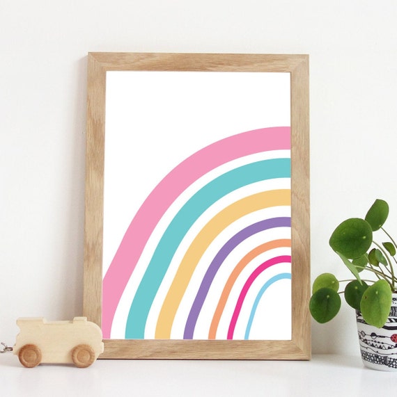 Girls Nursery Prints, Rainbow Nursery Print, Rainbow Decor, Girls
