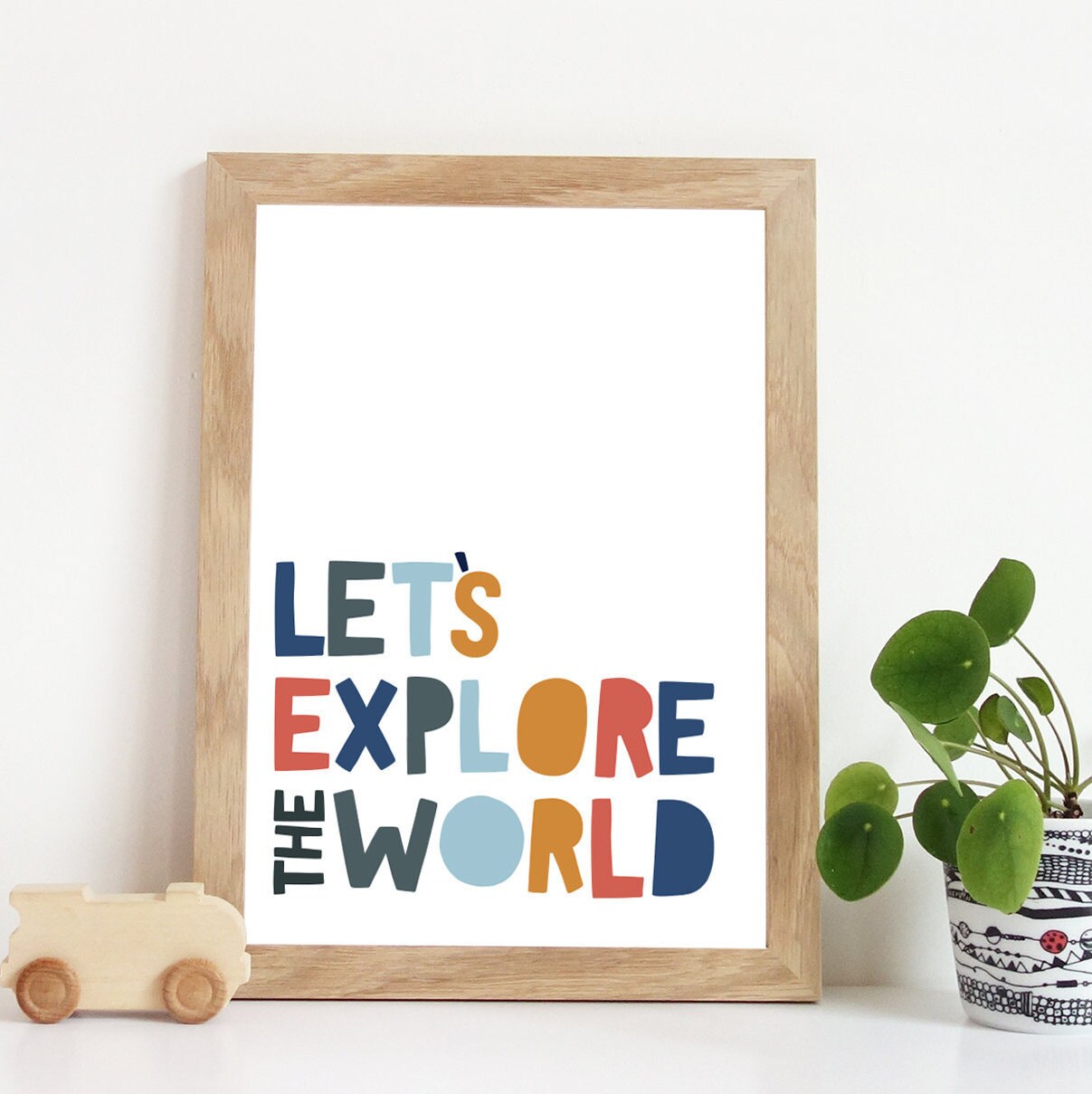 Let's Explore The World Print, Boys Nursery Print, Boys Bedroom Prints, Boys Bedroom Decor, Playroom Prints, Boys Nursery Decor