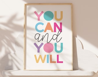 Girls Bedroom Decor, Motivational Wall Art, Girls Nursery Prints, Playroom Prints, Girls Bedroom Decor, Nursery Wall Art, Girls Wall Art