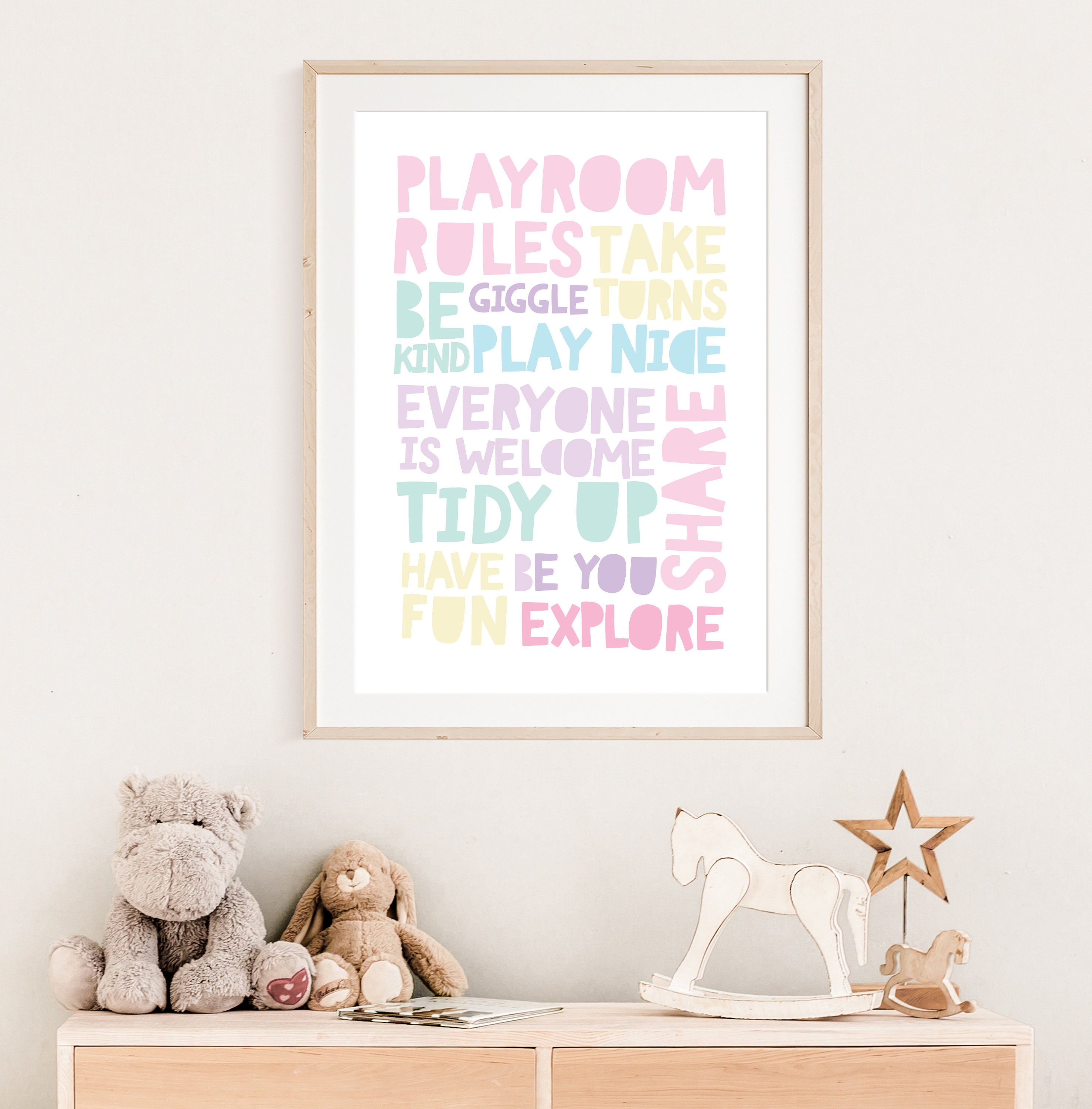 Pastel Playroom Rules Print, Playroom Decor, Nursery Prints, Playroom ...