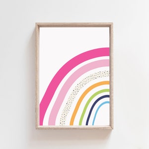 Girls Nursery Prints, Rainbow Nursery Print, Rainbow Decor, Girls Bedroom Decor, Pink Bedroom Decor, Rainbow Wall Art, Girl Rainbow Prints