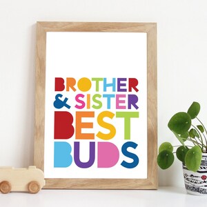 Brother and Sister Wall Art, Playroom Prints, Brother Sister Quote, Brother and Sister Best Friends, Girls Bedroom Decor, Boys Bedroom Decor